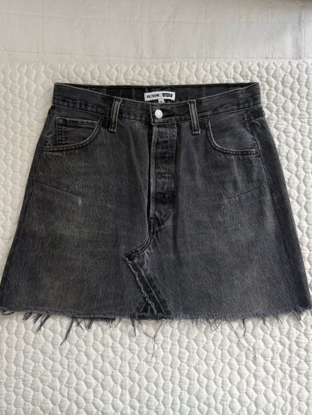 Re/Done Levi's Black Denim Skirt Size 28